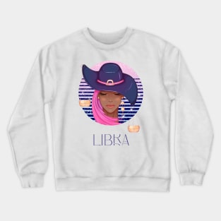 Libra Zodiac Sign | Circle Beautiful Girl Crewneck Sweatshirt